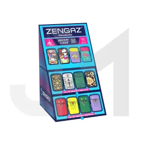 Zengaz Cube ZL-12 Royal Jet (EU-S5) - Jet Flame Lighters Bundle   48 Lighters with Cube display stand