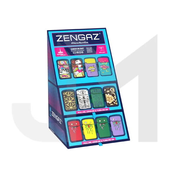 Zengaz Cube ZL-12 Royal Jet (EU-S5) - Jet Flame Lighters Bundle   48 Lighters with Cube display stand