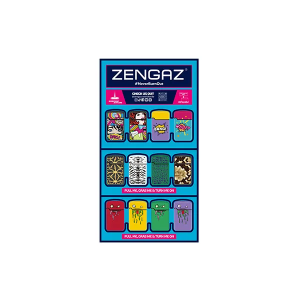 Zengaz Cube ZL-12 Royal Jet (EU-S5) - Jet Flame Lighters Bundle   48 Lighters with Cube display stand