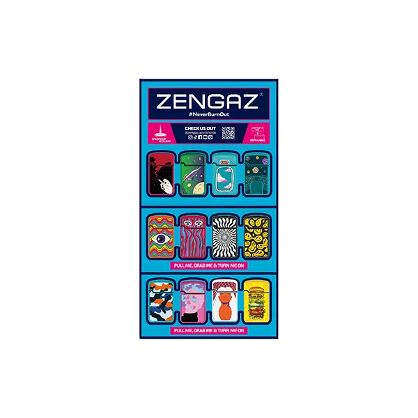 Zengaz Cube ZL-12 Royal Jet (EU-S6) - Jet Flame Lighters Bundle   48 Lighters with Cube display stand
