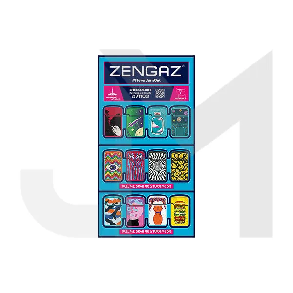 Zengaz Cube ZL-12 Royal Jet (EU-S6) - Jet Flame Lighters Bundle   48 Lighters with Cube display stand