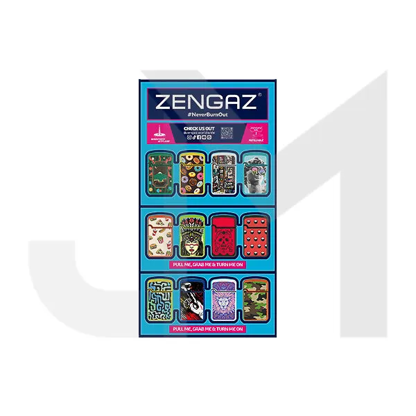 Zengaz Cube ZL-12 Royal Jet (EU-S7) - Jet Flame Lighters Bundle   48 Lighters with Cube display stand