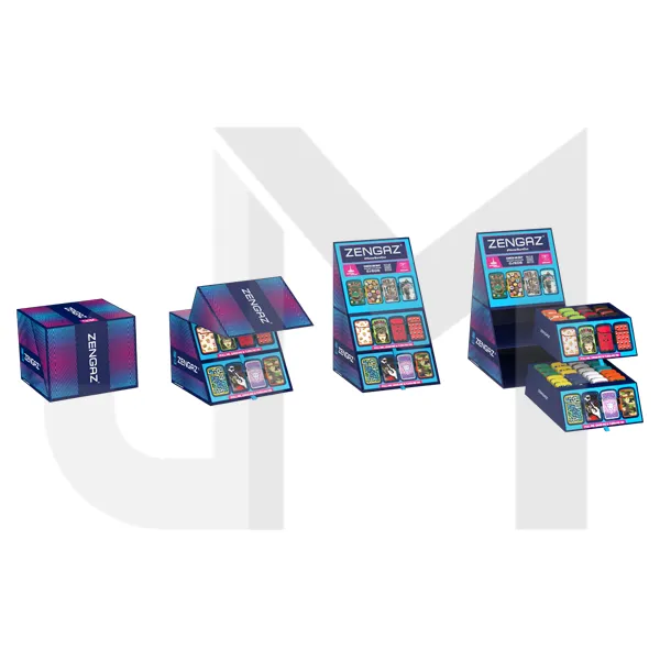 Zengaz Cube ZL-12 Royal Jet (EU-S7) - Jet Flame Lighters Bundle   48 Lighters with Cube display stand