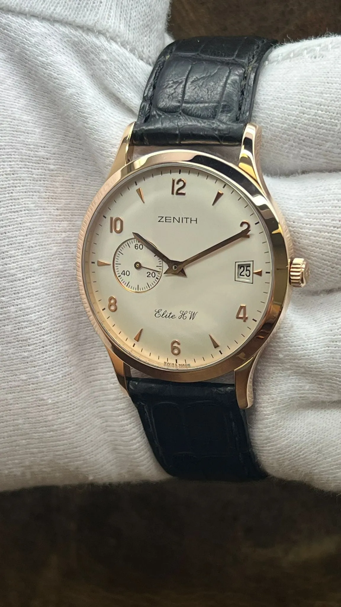 Zenith Elite HW 18K Rose Gold 37mm 17.1125.650 White Dial Manual winding Men's Watch