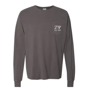 Zeta Psi Long Sleeve Pocket Tee