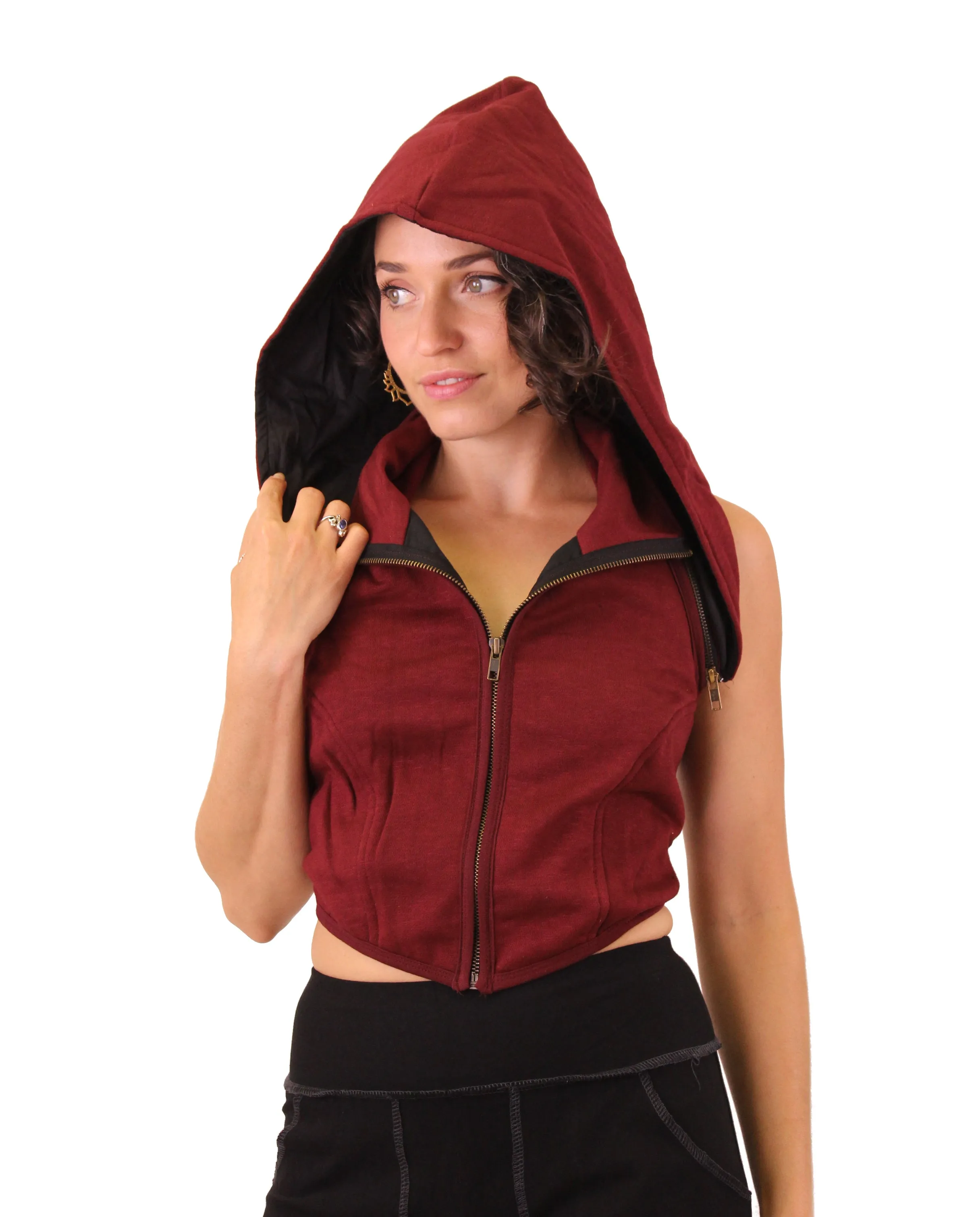 Zip Hood Sweatshirt Vest