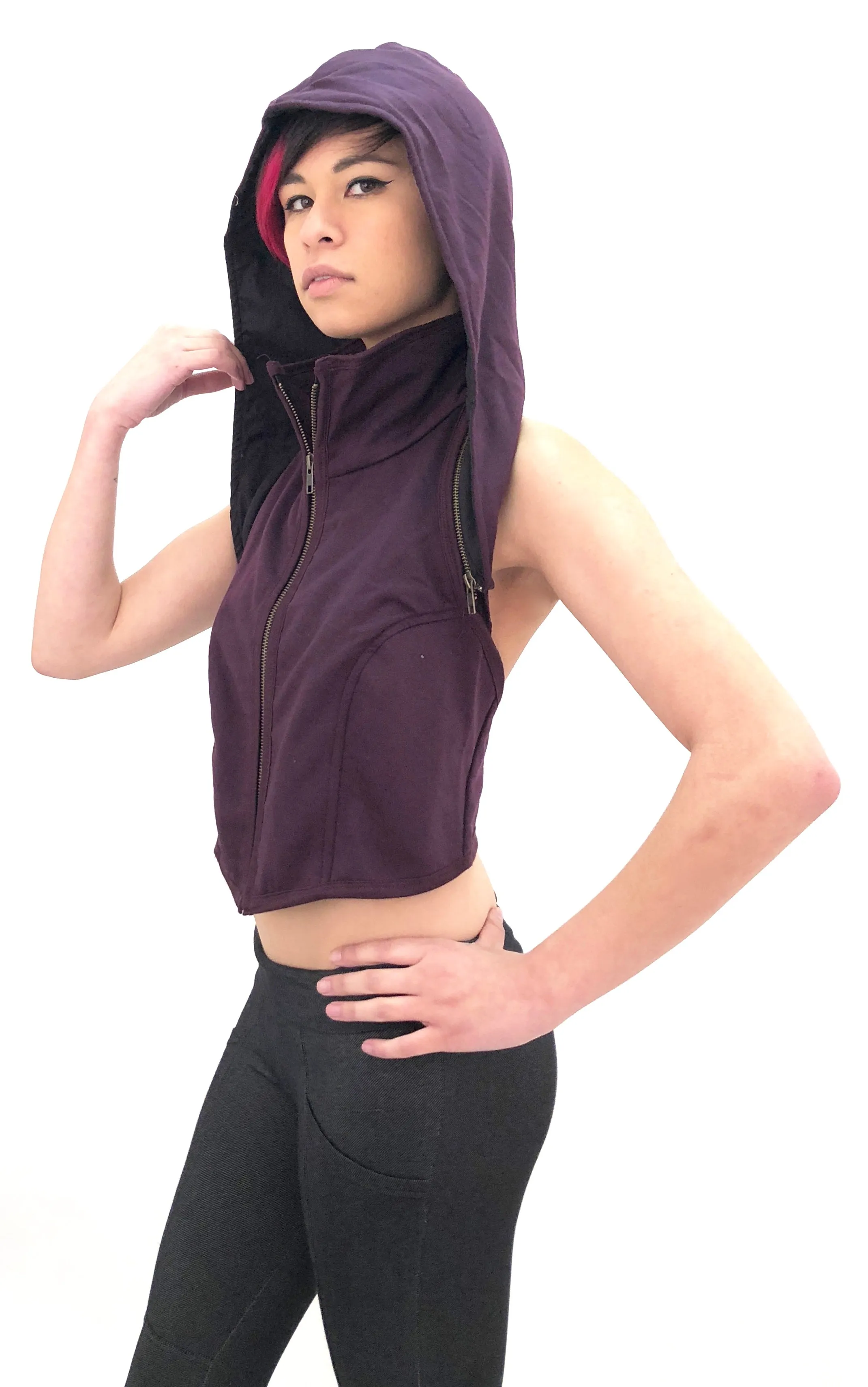 Zip Hood Sweatshirt Vest