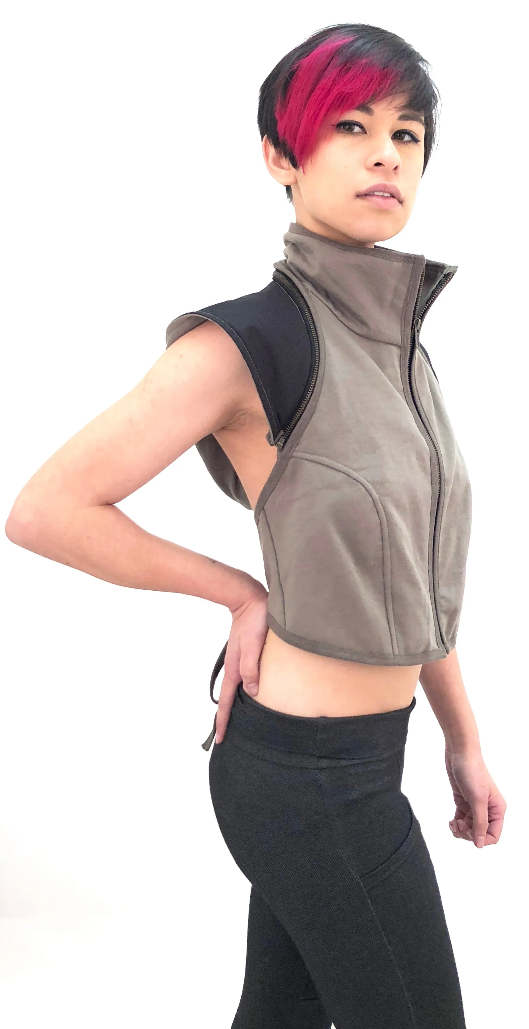 Zip Hood Sweatshirt Vest