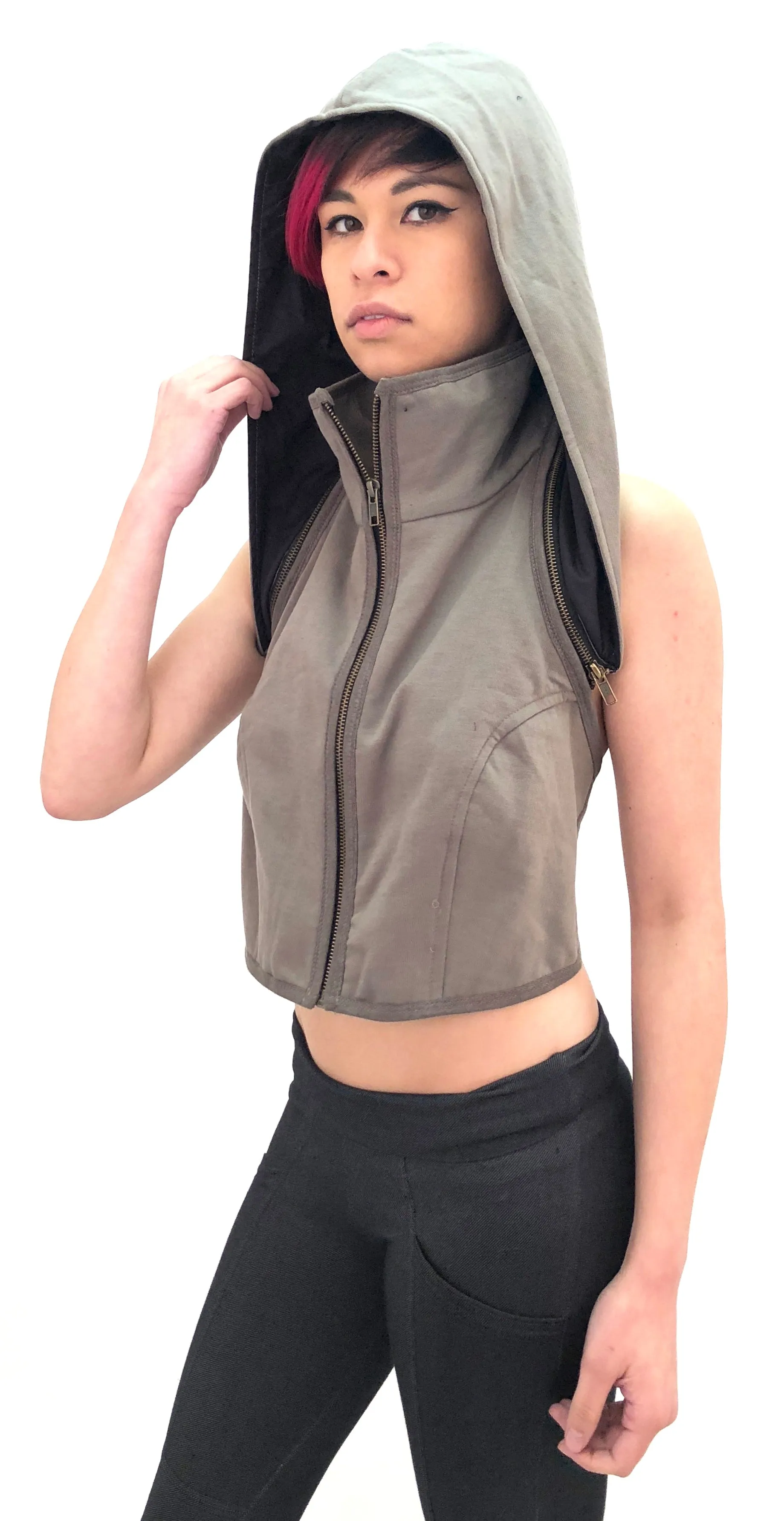 Zip Hood Sweatshirt Vest