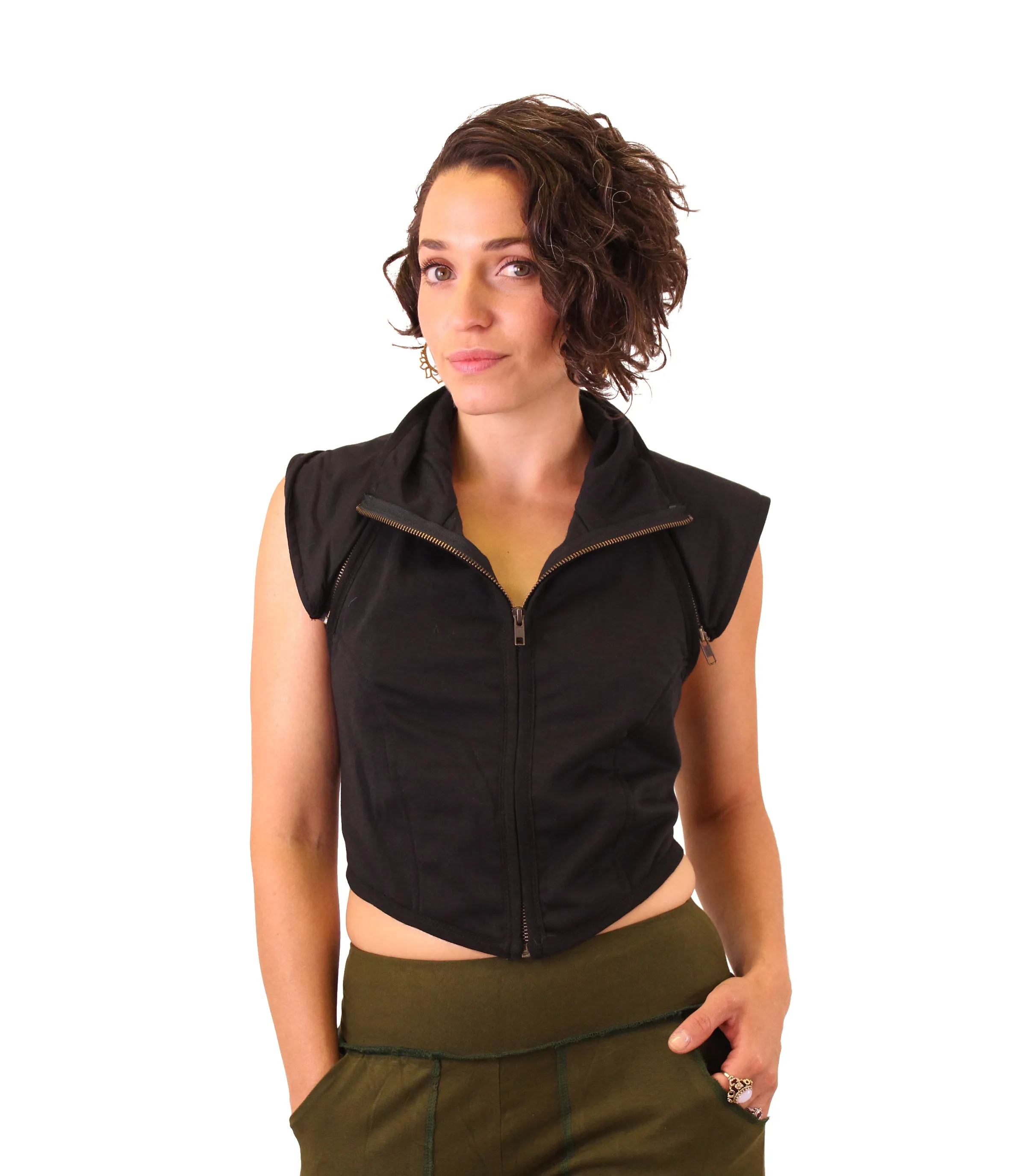 Zip Hood Sweatshirt Vest