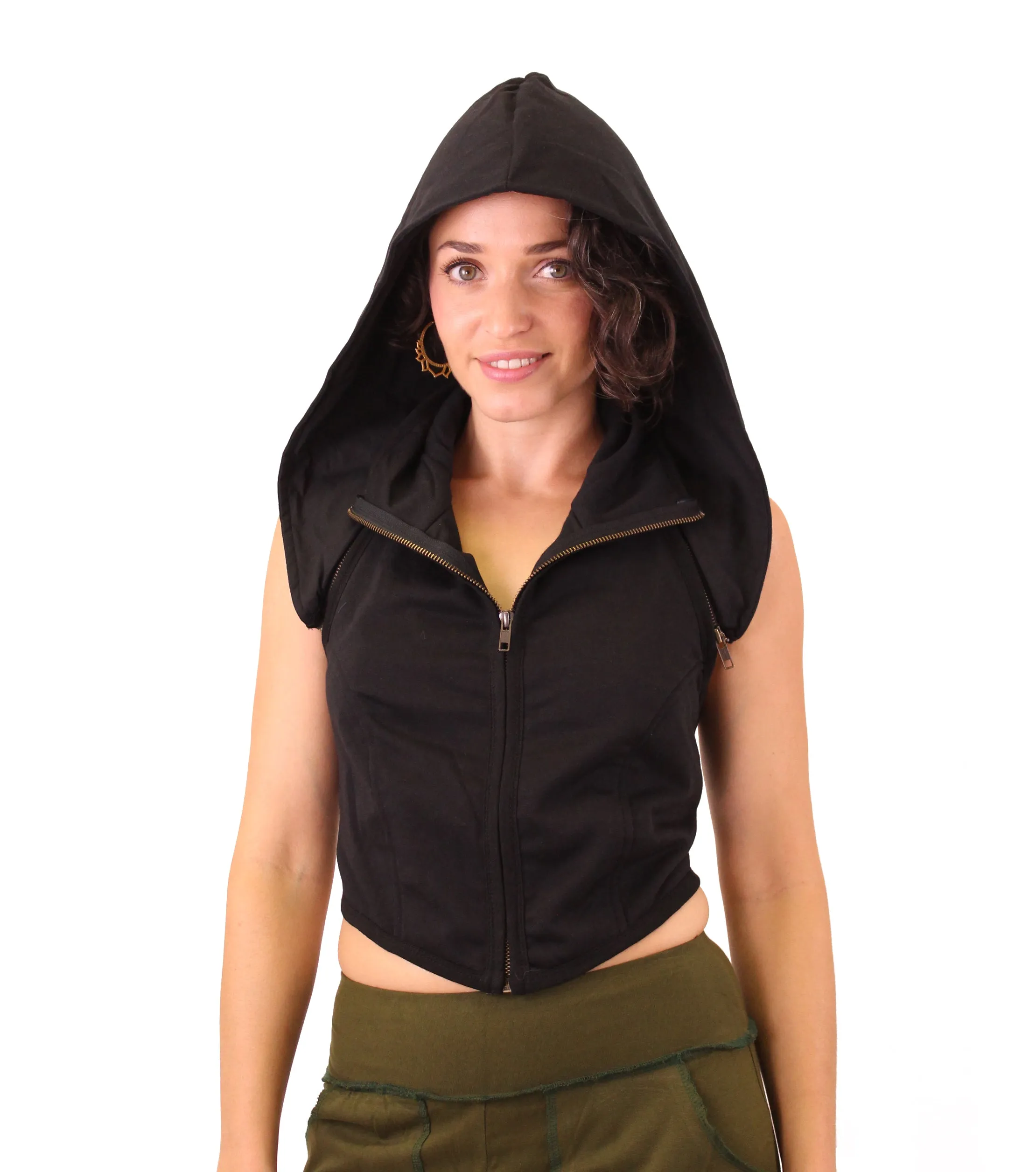 Zip Hood Sweatshirt Vest
