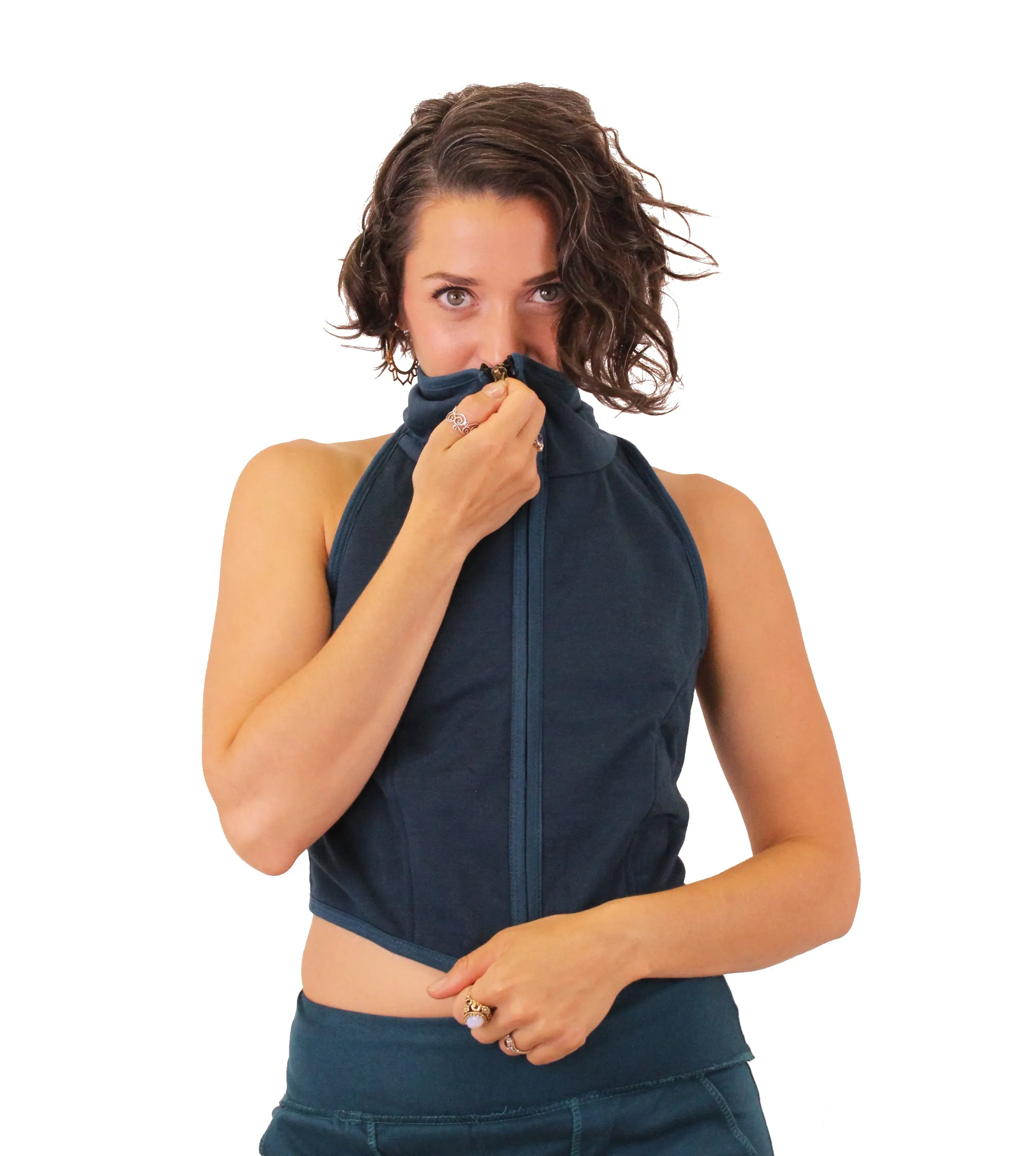 Zip Hood Sweatshirt Vest