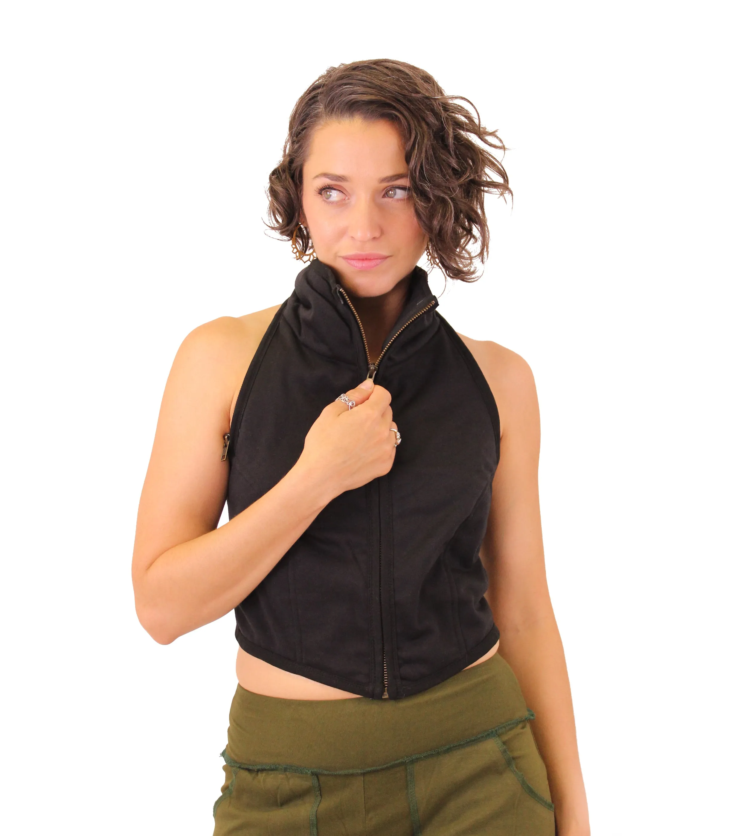 Zip Hood Sweatshirt Vest