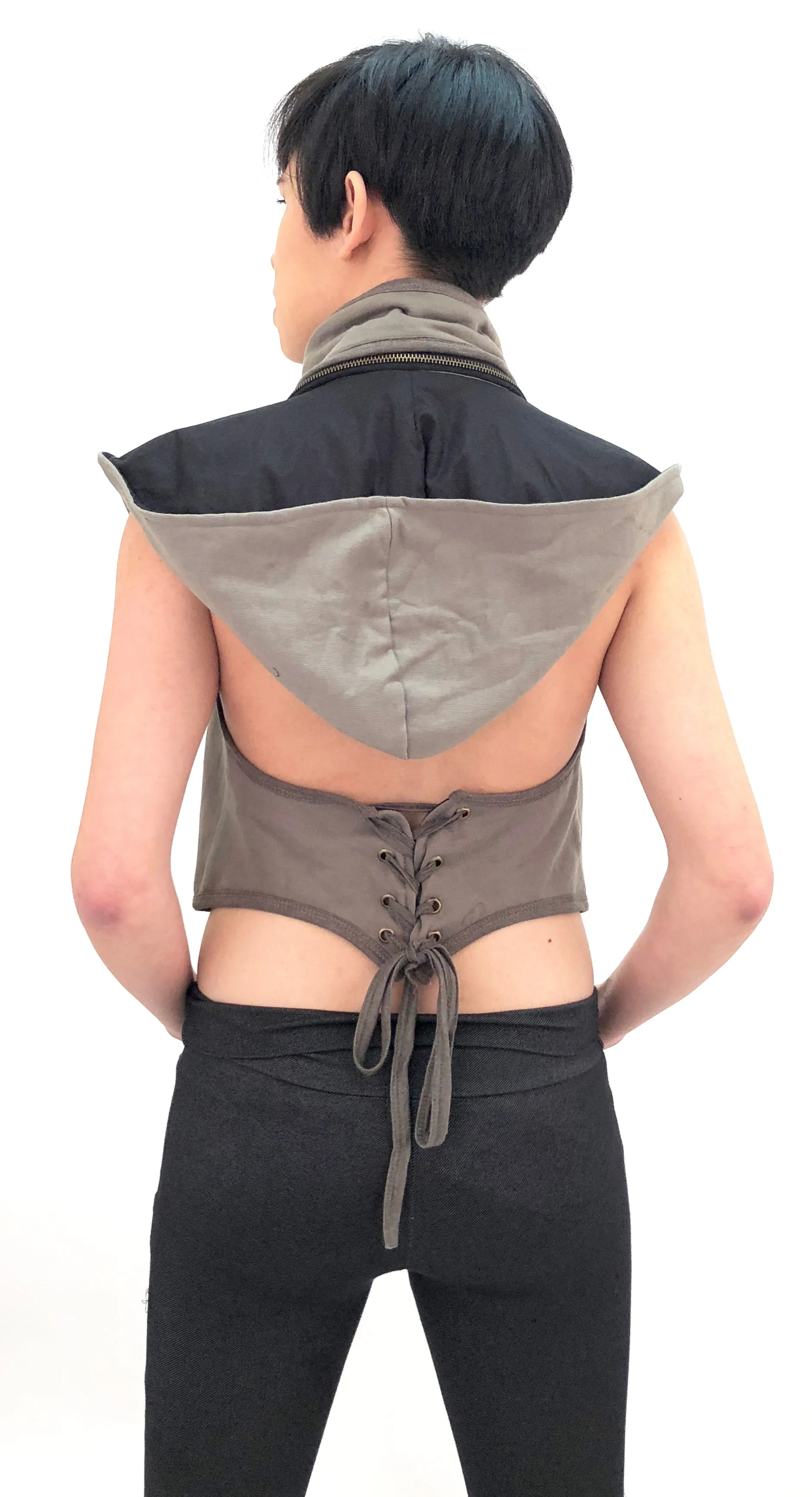 Zip Hood Sweatshirt Vest