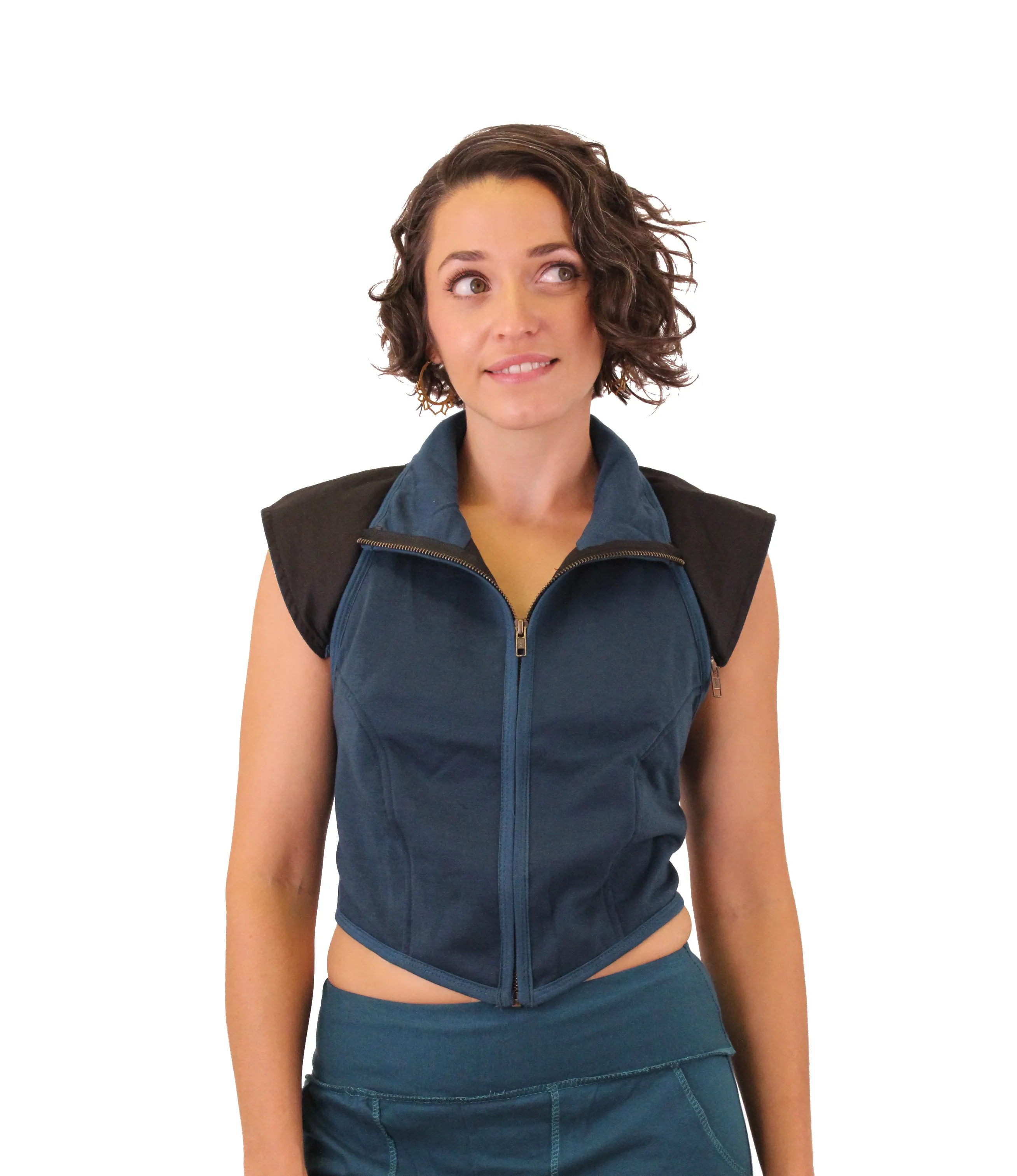 Zip Hood Sweatshirt Vest