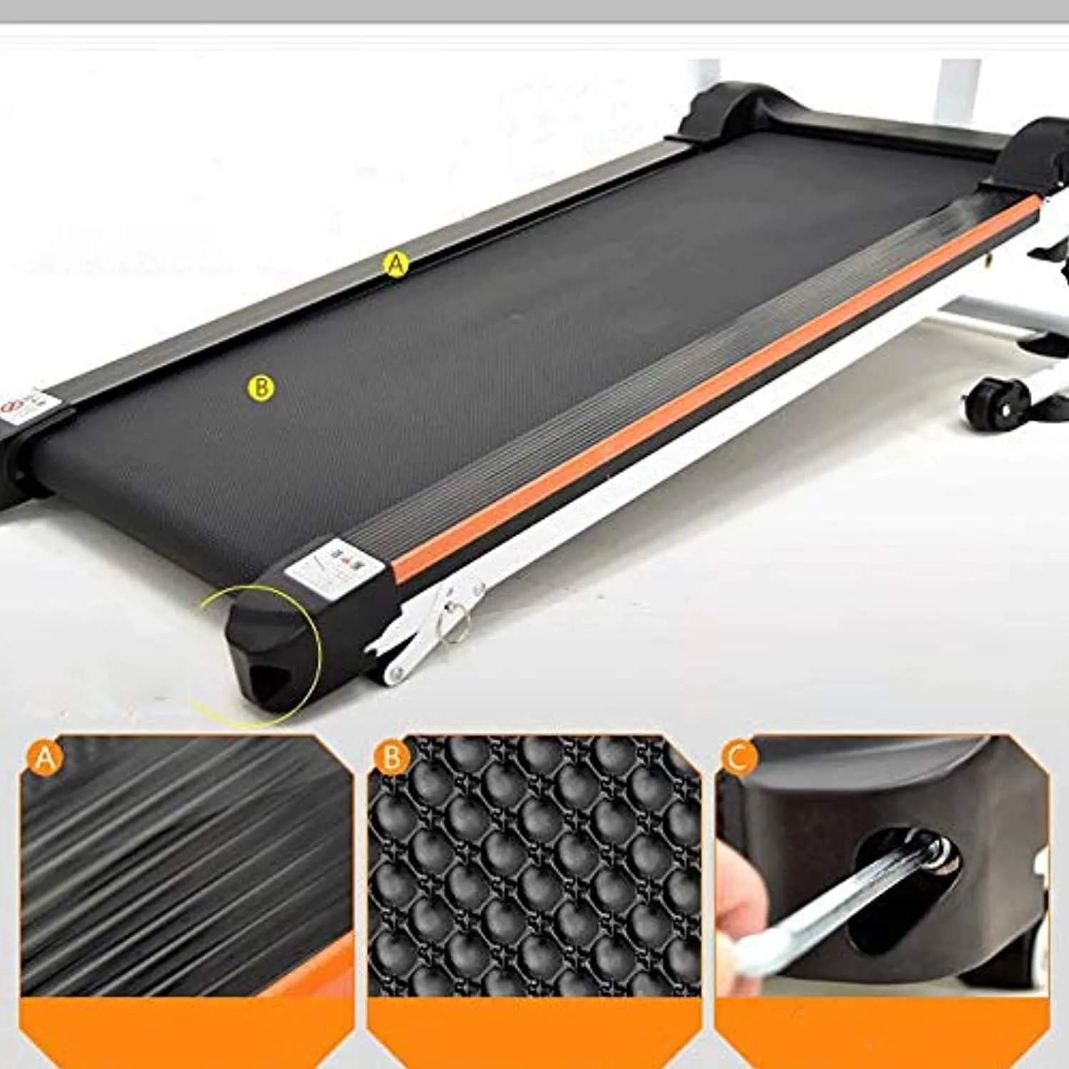 Zzfni Treadmill Treadmill,Folding Treadmills for Home with Incline, Mechanical Foldable Walking Machine Home Fitness Equipment Sports Equipment Aerobic Equipment Foldable Treadmill (Color : Black)