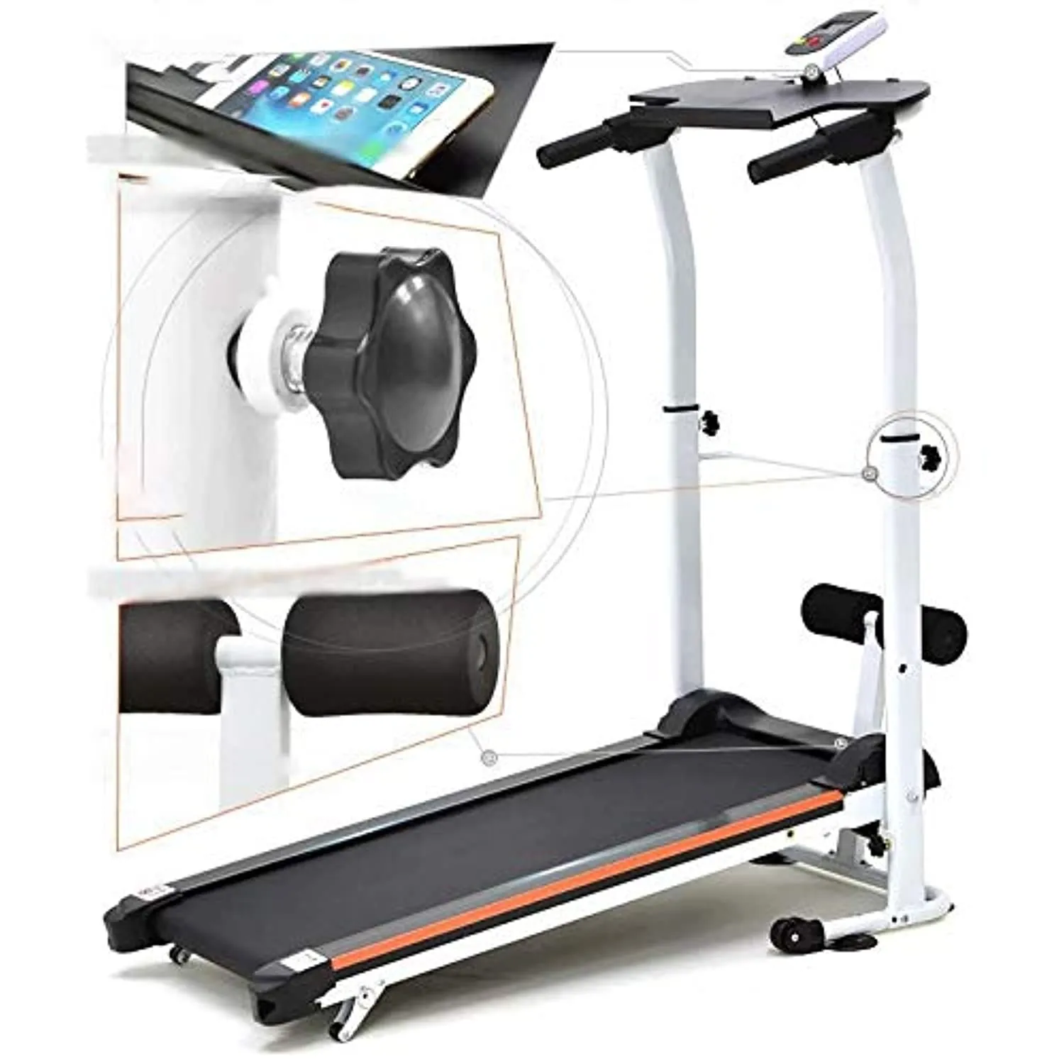 Zzfni Treadmill Treadmill,Folding Treadmills for Home with Incline, Mechanical Foldable Walking Machine Home Fitness Equipment Sports Equipment Aerobic Equipment Foldable Treadmill (Color : Black)