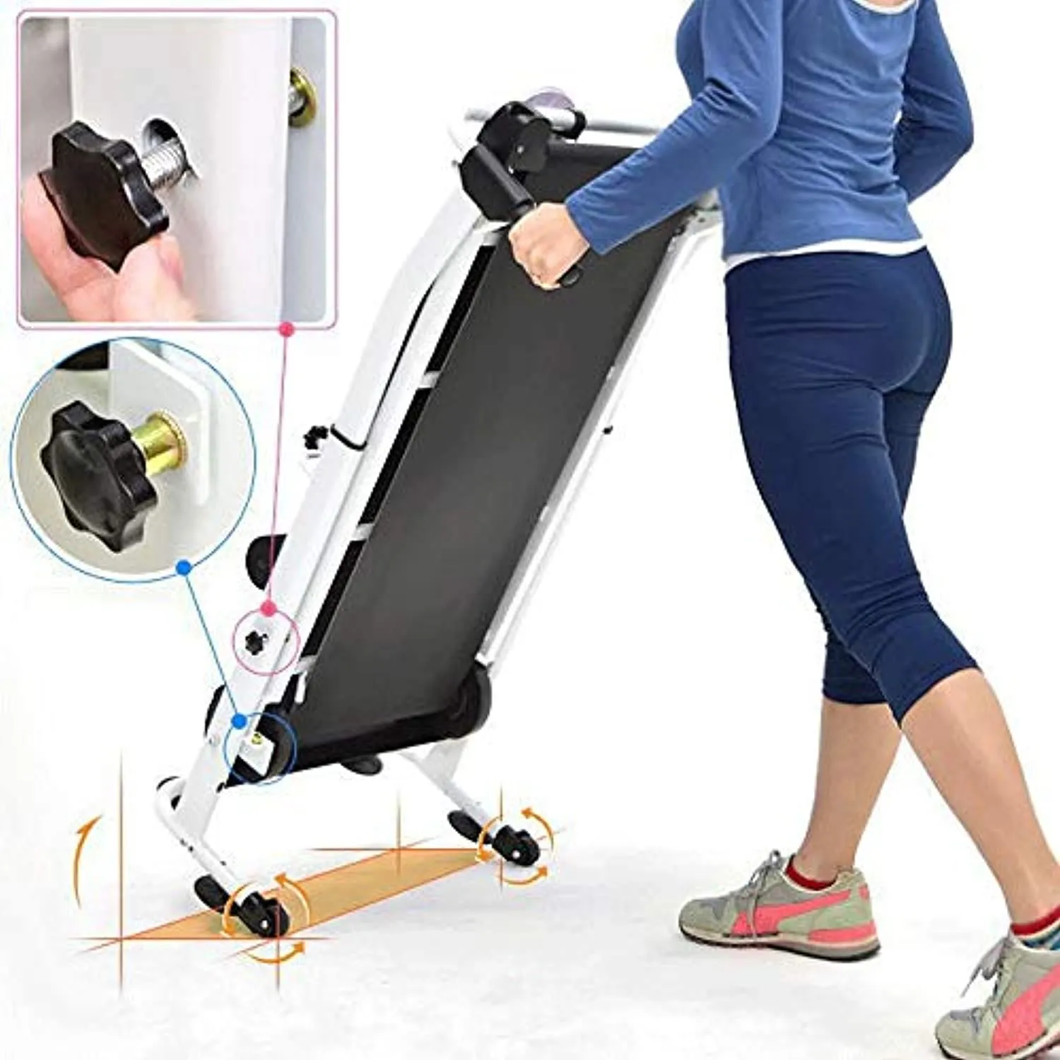 Zzfni Treadmill Treadmill,Folding Treadmills for Home with Incline, Mechanical Foldable Walking Machine Home Fitness Equipment Sports Equipment Aerobic Equipment Foldable Treadmill (Color : Black)
